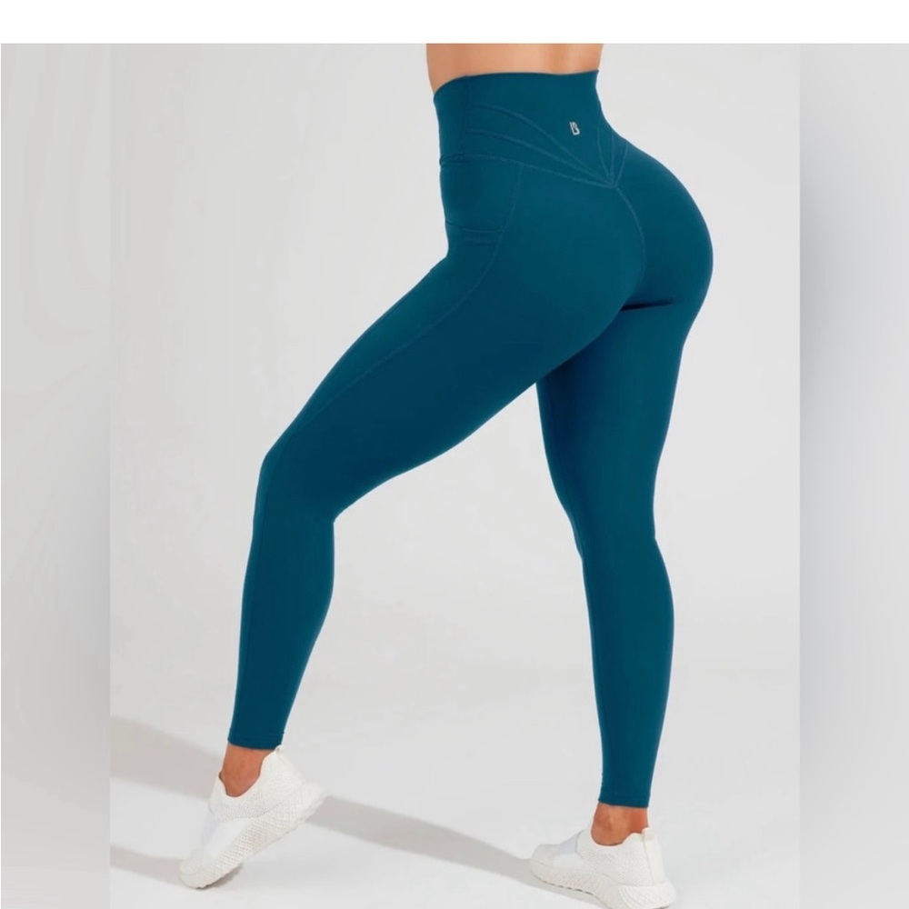 Buffbunny Monarch High Rise Leggings In Teal with pockets